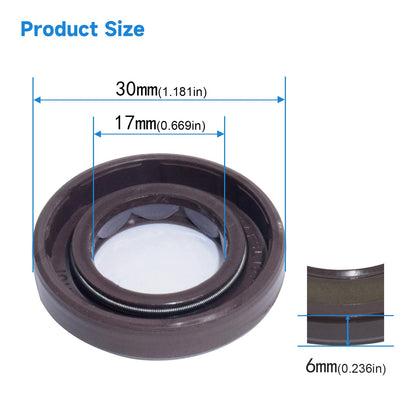 17x30x6mm FKM Double Lip Oil Seal | BAFSL1SF Type for Hydraulic Pumps