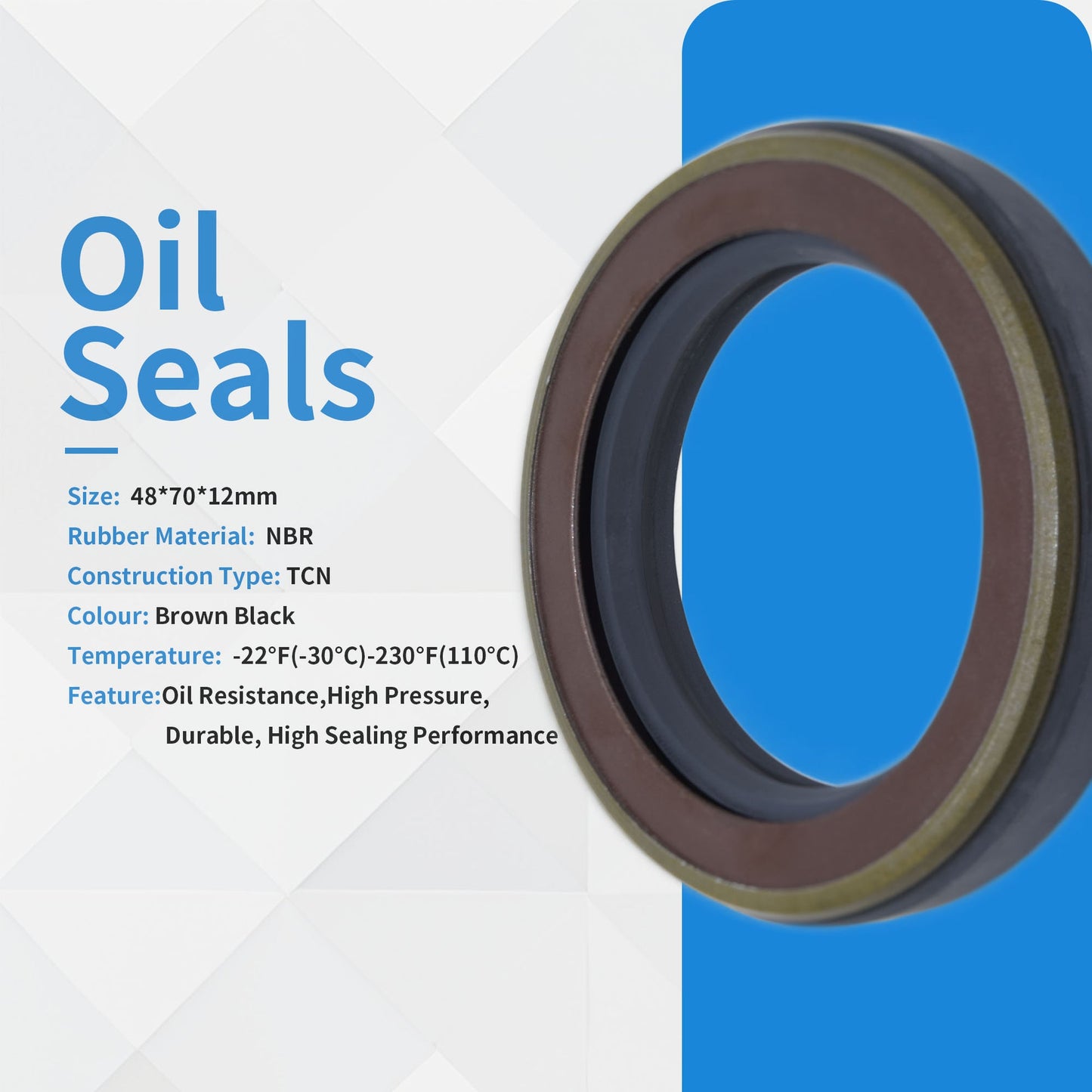 TCN NBR Radial Shaft Seal 48x70x12mm | AP2791G Hydraulic Pump Oil Seal
